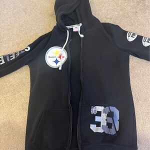 PINK Victoria's Secret Black Hoodie with Gray Accents